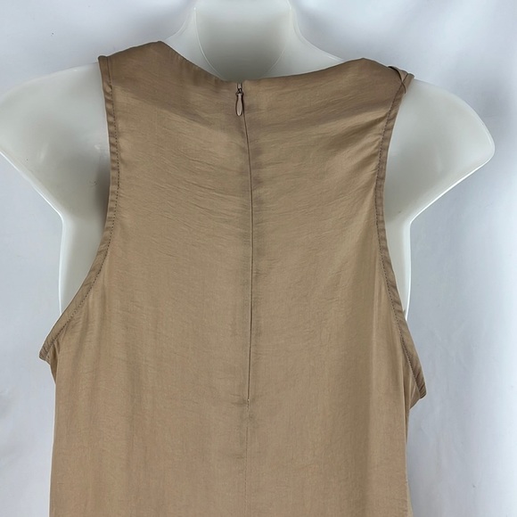 Helmut Lang Beige Sleeveless Cowl Neck Lightweight Tan Beige Mini Dress Size M - Picture 9 of 10